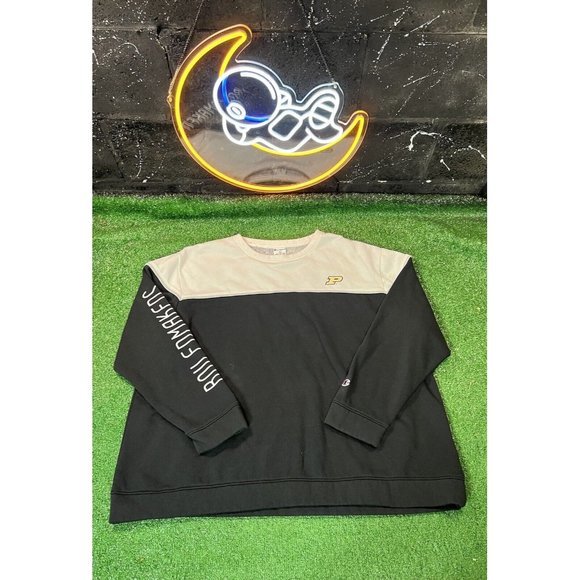 Champion Purdue‎ Boilmakers Crewneck Sweatshirt Black Mens Sz XXL - Picture 1 of 6
